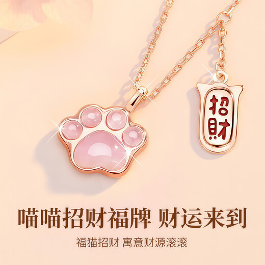 Central Chuang Fashion Chinese Gold and Silver Necklace for Girls Light Luxury Niche High-end Girl Birthday Gift for Lady Girlfriend Best Friend S925