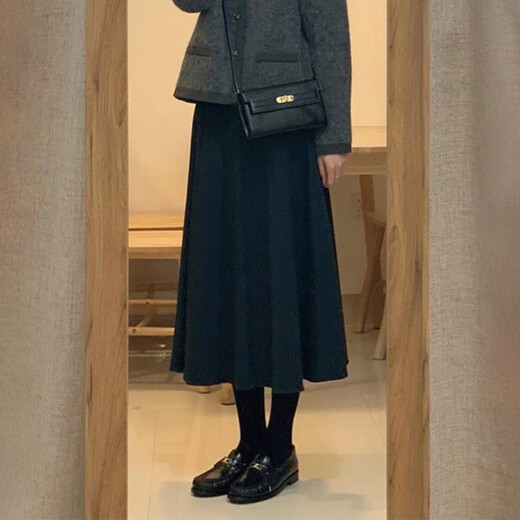 TonLion 2025 Autumn Women's Solid Color Skirt French Elegant Temperament Versatile Casual High-Quality Knitted Skirt
