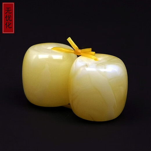 Amber style, one thing, one picture, one certificate, a pair of natural beeswax bucket beads, amber accessories loose beads, single beads Buddha beads string accessories, accessories 2.27g 11.6*11.5mm