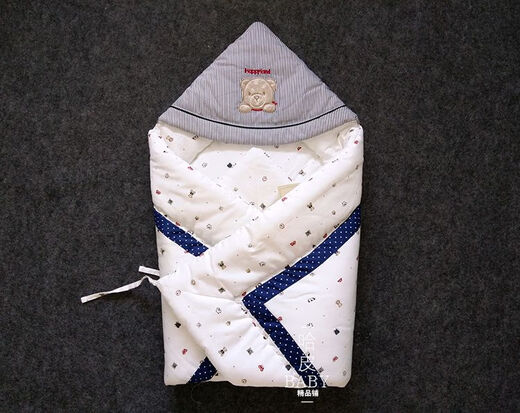 Newborn blanket Happyland baby spring, autumn and winter outing pure cotton thickened warm blanket baby quilt winter quilt removable 95x95cm