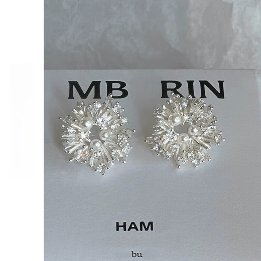 Handi s925 sterling silver pearl earrings for women 2025 summer light luxury high-end temperament and atmospheric earrings