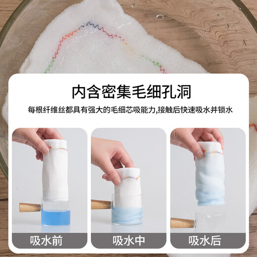 AILUKI Japanese high-end dishcloth kitchen rainbow rag absorbs water and does not shed lint, table cleaning towel household degreasing and easy cleaning 10 pieces 12-layer extra thick rainbow rag (30*30)