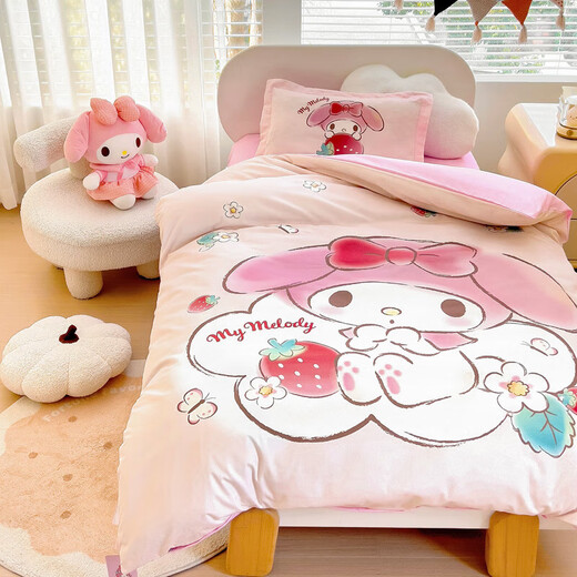 Class A kindergarten entry quilt three-piece set with core children's nap quilt six-piece baby winter quilt 100% cotton bedding Lexiu-Flower Melody 100% cotton 60*135 individual mattress cover