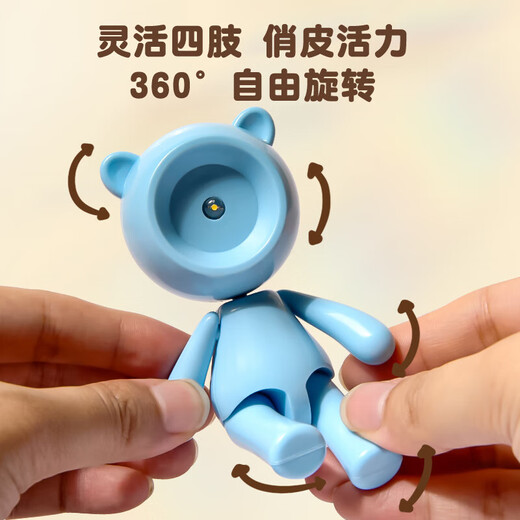 LED Night Light Foldable Portable Mini Desk Lamp Desktop Creative Artifact Wild Camping Lamp Student Dormitory Lamp Bedside Sleeping Children's Night Light Bear Cultural and Creative Night Light + Pink