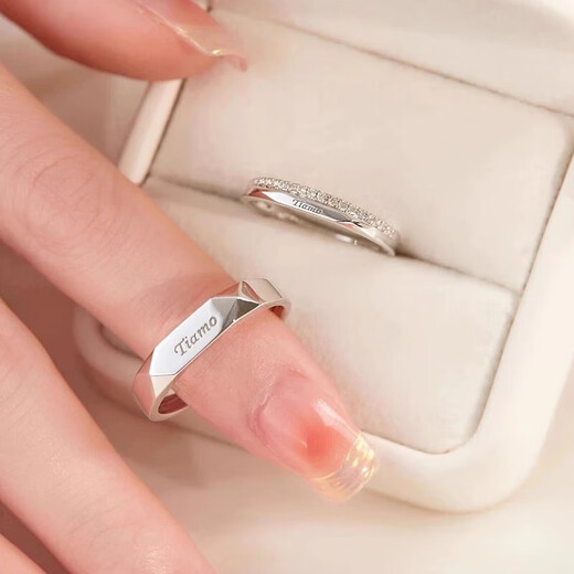 MZMZ platinum ring men's pt950 platinum fashionable knot engagement ring Valentine's Day birthday gift for girlfriend and wife local warehouse/next day delivery - light luxury French I love you ring