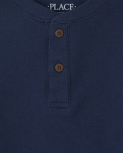 The Children's placeThe Children's Place Boys' Long Sleeve Thermal Henley, Tidal Tidal Small