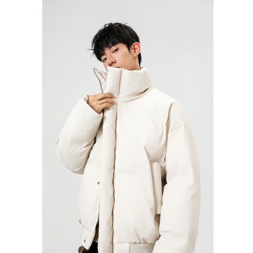 OEMG thickened leather and cotton clothing for men in autumn and winter trendy brand warm tops jackets with stand collar American retro versatile jacket gray high quality 3XL recommended 150-170Jin Jin equals 0.5 kg