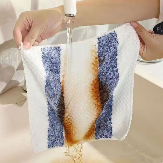 Rod wiper fishing towel coral velvet non-stick oil dishcloth thickened oil-removing and water-absorbing outdoor fishing cleaning rag 3 strips of pineapple plaid (random color)