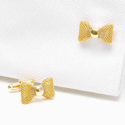 NOSSKISS French shirt cufflink shirt sleeve nail men cuff nail business wedding high-end groom gift golden bow free lettering/writing greeting card