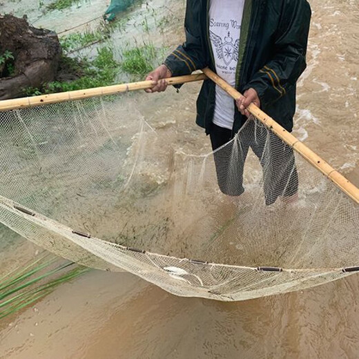 Shushe push net, fish net, triangular shrimp push net, old-fashioned canal net, fishing net, large diameter catch net, fish moon net, large net width 1.6 meters