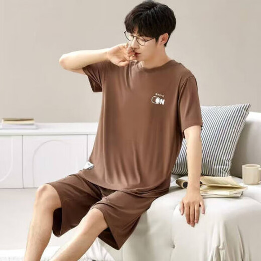 Wanqin pyjamas short et short en liberté d'été masculin et un costume de vêtements de maison de grande taille d'été usure l [construit 6624 vêtements pour la maison masculine 3xl [recommandé 160-180jin [Jin est égal à 0,5 kg]]]