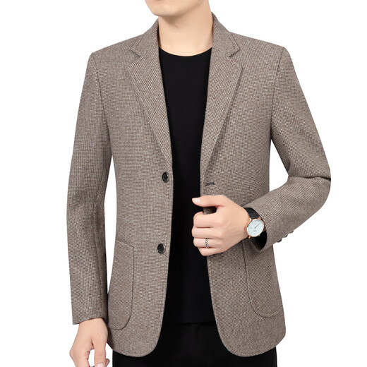 Playboy (PLAYBOY) blazer men's 2025 spring and autumn new men's woolen casual suit single suit daddy suit 70401 coffee color wool content 30 2XL 185 suitable for 155-175Jin Jin equals 0.5 kg