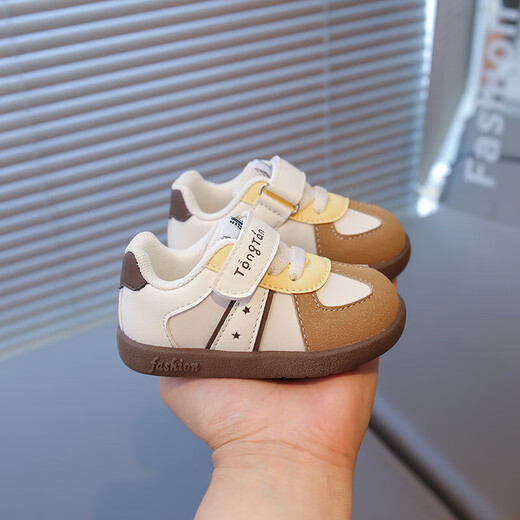 Functional toddler shoes for men 2025 autumn new soft sole leather children's shoes women's sports shoes baby toddler casual shoes khaki 20 shoe inner length 14cm