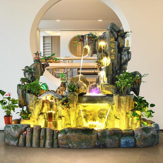 Large rockery fountain flowing water hotel office villa courtyard balcony club Fengshui rotor pool fortune landscape 686 extra large rockery [long 200* width 90* height 18