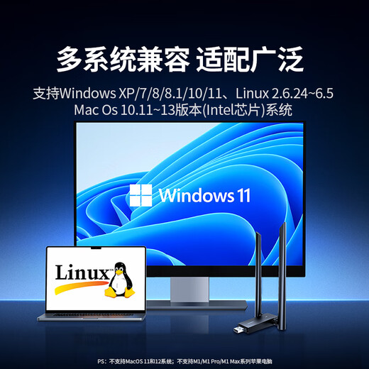 Green Alliance USB wireless network card desktop dedicated WiFi receiver AX900 wireless network card Wifi6 driver-free 5G dual-band external antenna computer Wifi receiver AC1300-WiFi5 5G dual-band external dual antenna