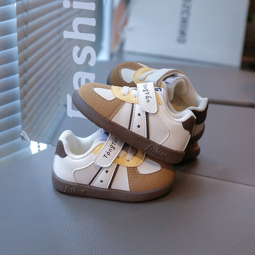 Functional toddler shoes for men 2025 autumn new soft sole leather children's shoes women's sports shoes baby toddler casual shoes khaki 20 shoe inner length 14cm