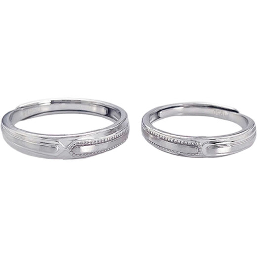 Lao Fengxiang platinum ring pt950 two-way for couples to propose rings, birthdays, platinum jewelry for boyfriend and girlfriend, platinum, about 8.42g, one pair