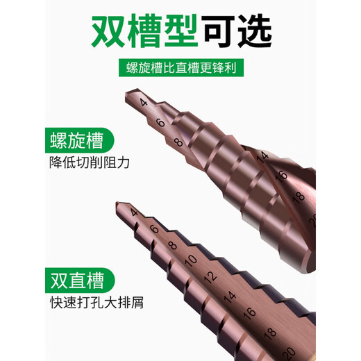 Xingong pagoda drill bit hole expander stainless steel metal hole opener punch drill step drill high hardness punch artifact metal punch 4241 spiral three-piece set