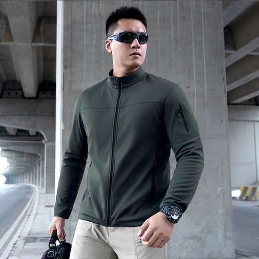 Longya Pioneer No. 21 Light Warm Stand Collar Cardigan Fleece Jacket Autumn and Winter Outdoor Comfortable Warmth Coldproof Handsome Lightweight Jacket Extreme Night Black S 170/92A (Weight 125-140Jin Jin equals 0.5kg)