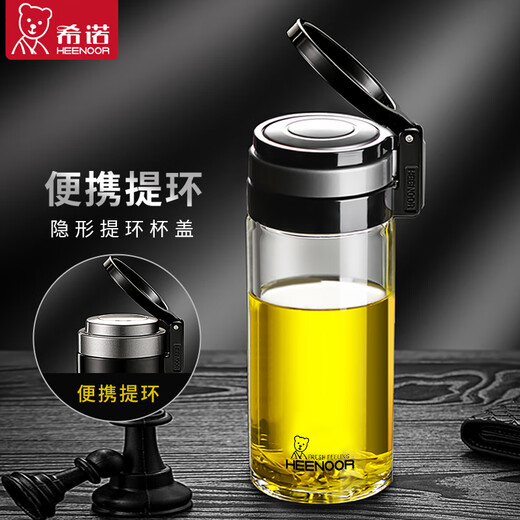 Tasse en verre heenoor monocylace épaissie de la tasse d'eau pour hommes pour la tasse à thé transparent à la chaleur ménage