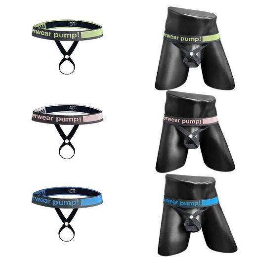 Men's Thong 251 Pure Desire Sexy Men's Underwear Tight Low Waist Up Butt Lift Hollow Free Ring Single Butt Shot One Size Larger