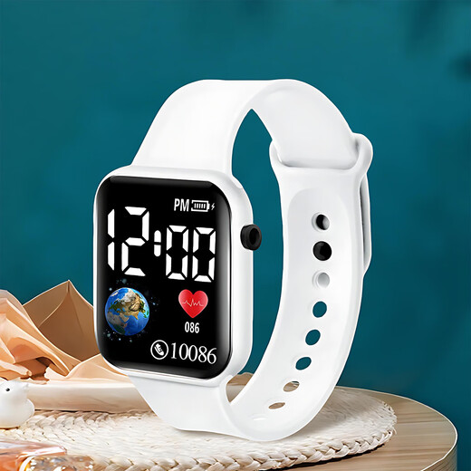 Trendy new watch ins high-looking men's and women's junior high school full screen luminous technology watch white discount event price + technology luminous