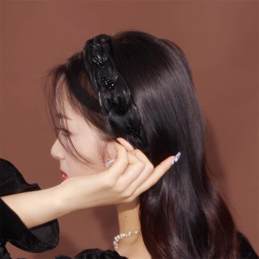 Kamalun (KAMALUN) high-end headband women's braided headband high skull white hair pressure hairpin elegant hair accessories for girlfriend hairband + brand gift box