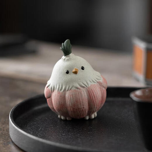 Fantasy Yixing Original Mineral Purple Clay Garlic Bird Tea Pet Ornaments Boutique Handmade Garlic Bird Tea Play Cute Decorator Garlic Bird Simple Decoration