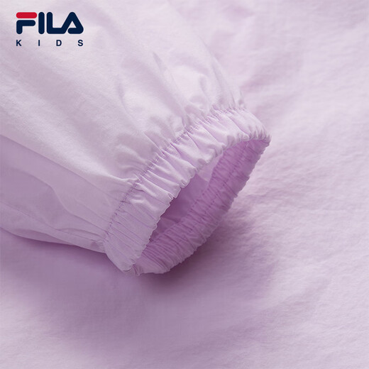 FILA Children's Sun Protection Clothing 2025 Autumn New Loose Hooded Woven Jacket for Girls, Middle and Large Children Cloud Mushroom White-WT 160
