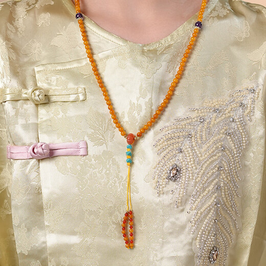 Dara, a multi-wear chicken fat yellow beeswax bracelet necklace, turquoise crystal bracelet, the same style for men and women, is a Chinese Valentine's Day gift for your girlfriend