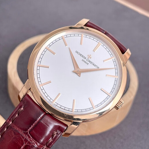 Occasion 99 nouvelle Vacheron Constantin Heritage Series 43075/000R-9737 or rose plaque blanche ceinture crocodile montre mécanique d'affaires décontractée pour hommes