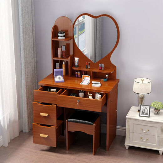 Naiyu internet celebrity dressing table bedroom mini small apartment princess modern simple dressing table economical multi-functional dressing table 60 cm white love mirror + free stool