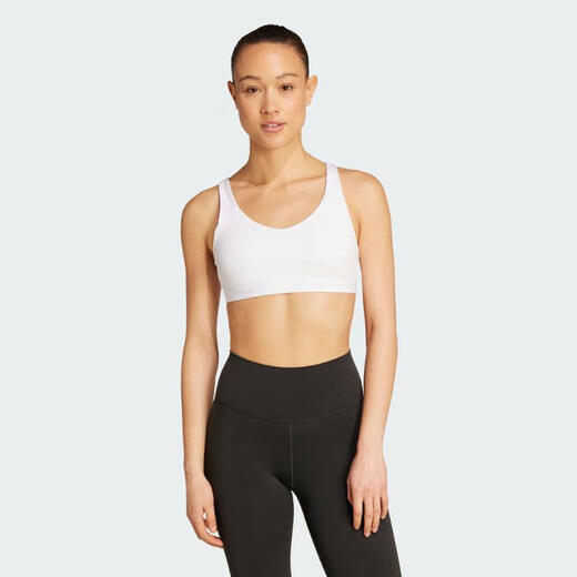 Adidas Women's ALL ME ESS MS Yoga Pilates Quick-drying Cool Soft Skin-feeling Nude Sports Bra JL5490 S