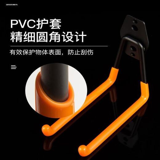 Sailoto New Energy Charging Pile Hook Metal Fixed Wall Bracket Portable Cable Pendant Charging Gun Organizing and Storage Bold Black Large Round Hook with Glue Screws