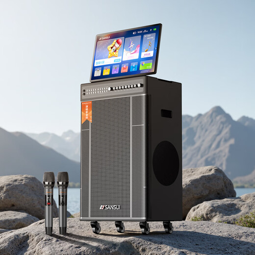 SANSUI professional all-in-one high-volume karaoke video speaker touch screen indoor outdoor pull rod high-power performance performance karaoke home home ktv audio PU159 15-inch speaker + 21-inch hydraulic hover screen (hot model)