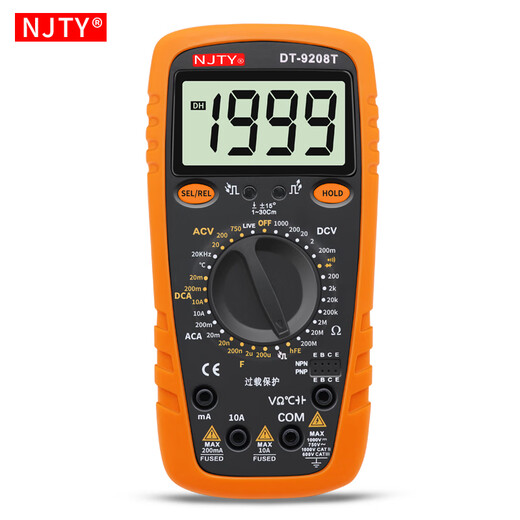 Tianyu 2KV Mina de alto voltaje Pantalla digital Digital Anti-Burn Multímetro Digital Digital Multimetrario 9905T9208 GY-9905T Estándar (2000V Alto voltaje) Enviar al instalador