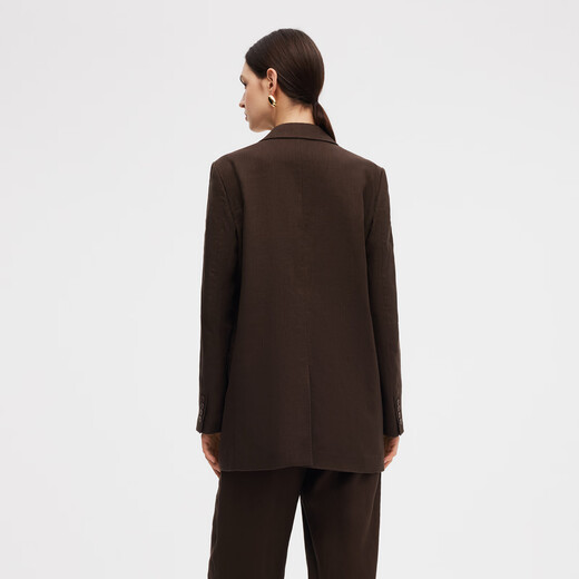 Gloria linen blazer women's autumn commuting high-end workplace wear 1E8L6M340 91Y brown S