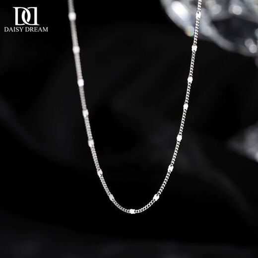 DAISY DREAM999 Pure Silver Necklace Women's 2025 New Hot Style Niche Design Clavicle Chain Simple Plain Chain Temperament Necklace Brand Gift Box 999 Silver Simple Sequin Necklace
