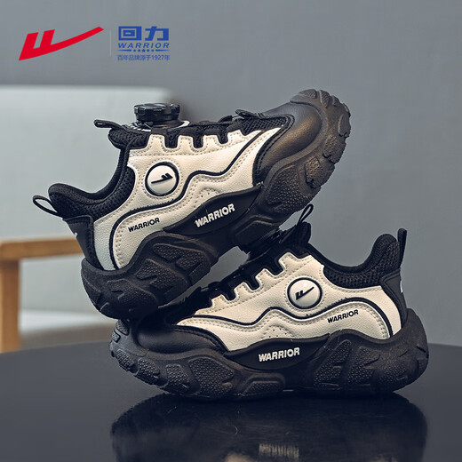 Warrior boys' casual sports shoes spring and autumn mesh breathable running shoes WZ-1557 m/black 36