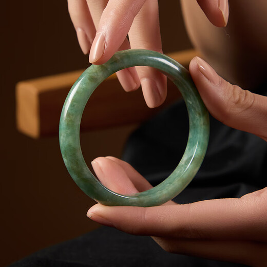 Laomiao Jadeite Bracelet A Grade Waxy Jade Bracelet Women’s Jade Bracelet as a Holiday and Birthday Gift for My Wife and Mom Jadeite Oil Green Bracelet 56 Circles