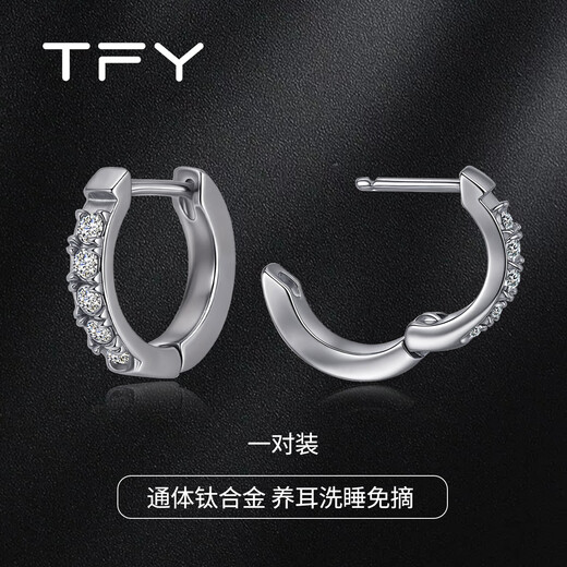 TFY Medical Titanium Alloy Hoop Straight Needle Earrings 2025 New Medical Titanium Steel Ear Bone Nails for Ear Hole Support without Removing D-type Straight Needles for Sleeping, One Pair