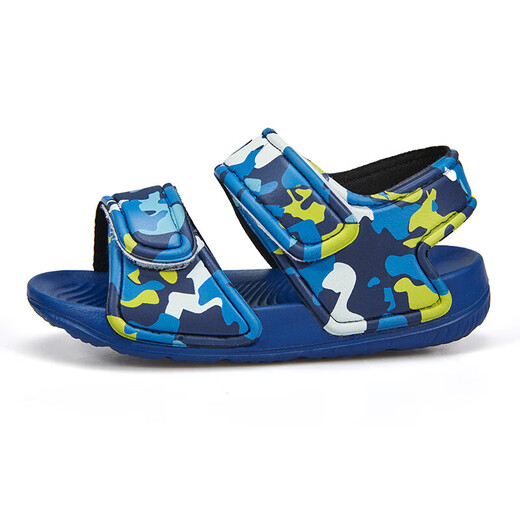 Children's sports sandals, children's beach shoes, lightweight and trendy cartoon children's EVA thick-soled outer wear, military green 29