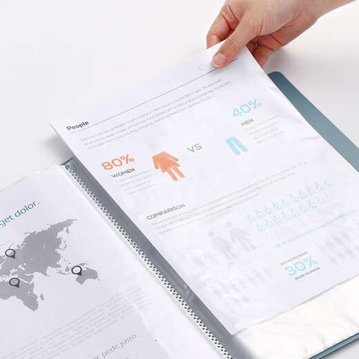 齐心（COMIX）(Comix) 新品莫兰迪色60页资料册 办公学生插袋档案收纳A6636 米黄