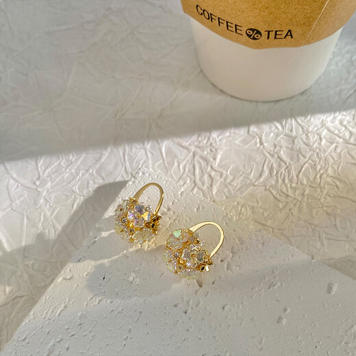 沄汧925 silver needle earrings, earrings, earrings for women, 2025 new ear clips, birthday gifts, girls earrings, jewelry, flower ball silver needle earrings