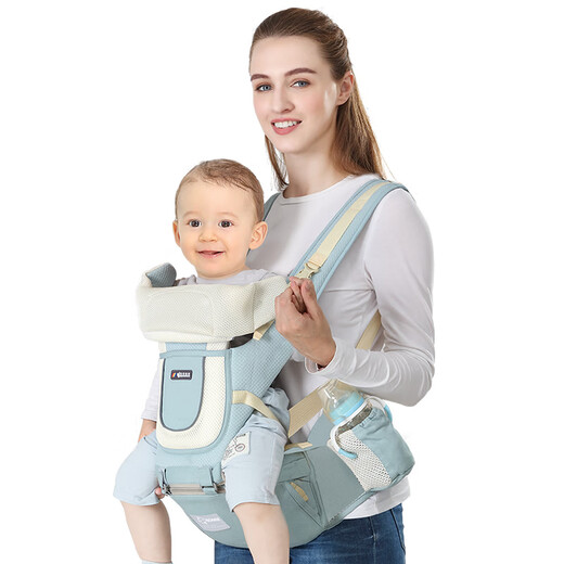 Kleidung Mutter Baby Strap Taillenhocker vorne Umarmung Multifunktionsbaby Kinder sitzen Hocker vier Jahreszeiten Universal Baby mit Artefakt Kirschblütenpulver (reine Baumwoll atmende Schultern
