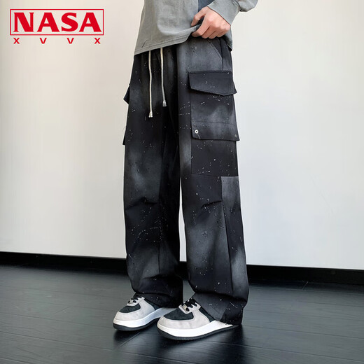 NASA XVVX American Casual Hosen Herren 2025 Frühlings- und Herbst-neuer Stil für Teenager Einfacher Trend direkter Leg Casual Vielseitig viel leges Hose K9855 Leichte Farbe L.