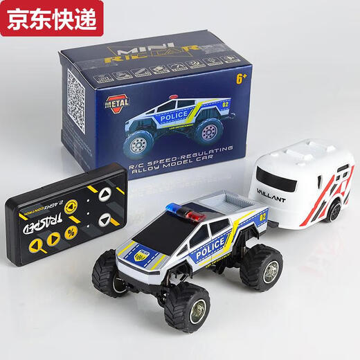 ZKHE Tesla Bigfoot Car Boy RC Remote Control Alloy Mini Off-road Pickup Truck Model Children's Desktop Toy Car Dual Control Mobile Phone 4-Wheel Shock-Absorbing Tesla Bigfoot Car-Silver High-end Charging Head + Screwdriver