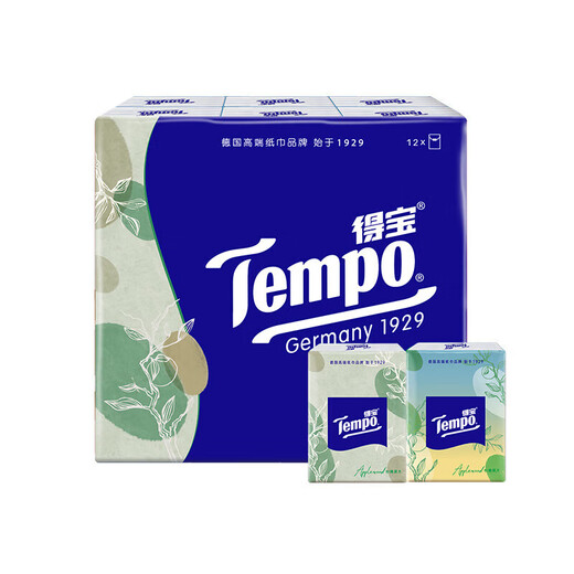 TEMPO Yibo same style handkerchief paper portable paper towel apple wood scent 4 layers 7 sheets Home dormitory student tissue small bag apple wood scent 4 layers 7 sheets * 36 pack