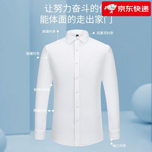 CEO雅戈尔雅 戈DP免烫男士衬衫短袖长袖同款混棉职业通勤正装衬衣专 6627长袖 38 建议100-115斤