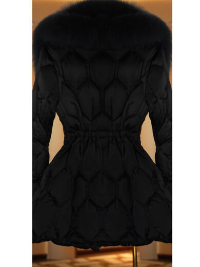 Xiaohongshu's popular Pinghu down jacket for women 2025 new winter Jiujiang brand popular this year for small people with fur black ready-made big fur collar, thickened and warm M M85-105Jin Jin is equal to 0.5 kg